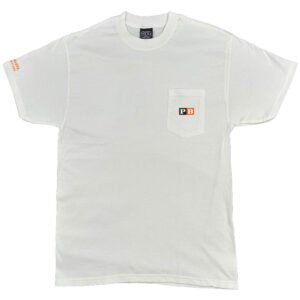 T-shirt w/Pocket and White/Black/Orange Letter Block Logo