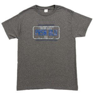 T-Shirt Charcoal Heather w/Chrome and Blue Chrome Plate Logo