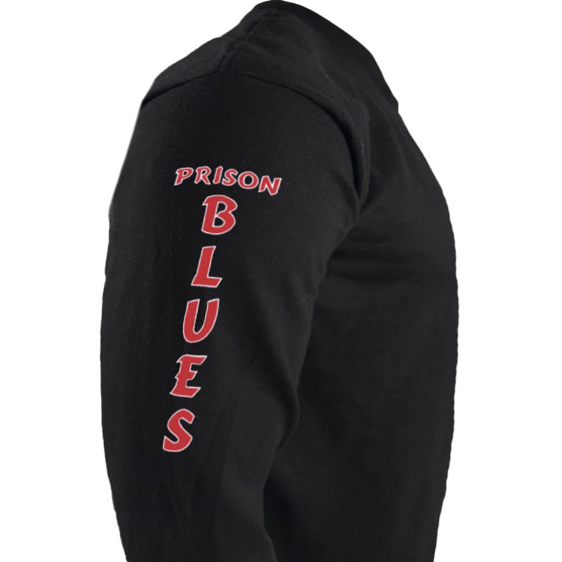 Long Sleeve T-Shirt w/White and Scarlet Red Prison Blues - Image 2