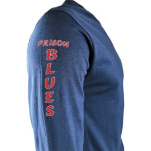 Long Sleeve T-Shirt w/White and Scarlet Red Prison Blues