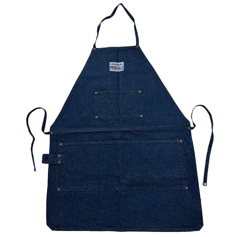 Apron Rinsed Blue w/Adj. Neck Strap Prison Blues Logo - Image 2
