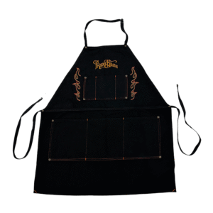 Apron Rinsed Black w/Adj. Neck Strap Flames/Script Logo Orange