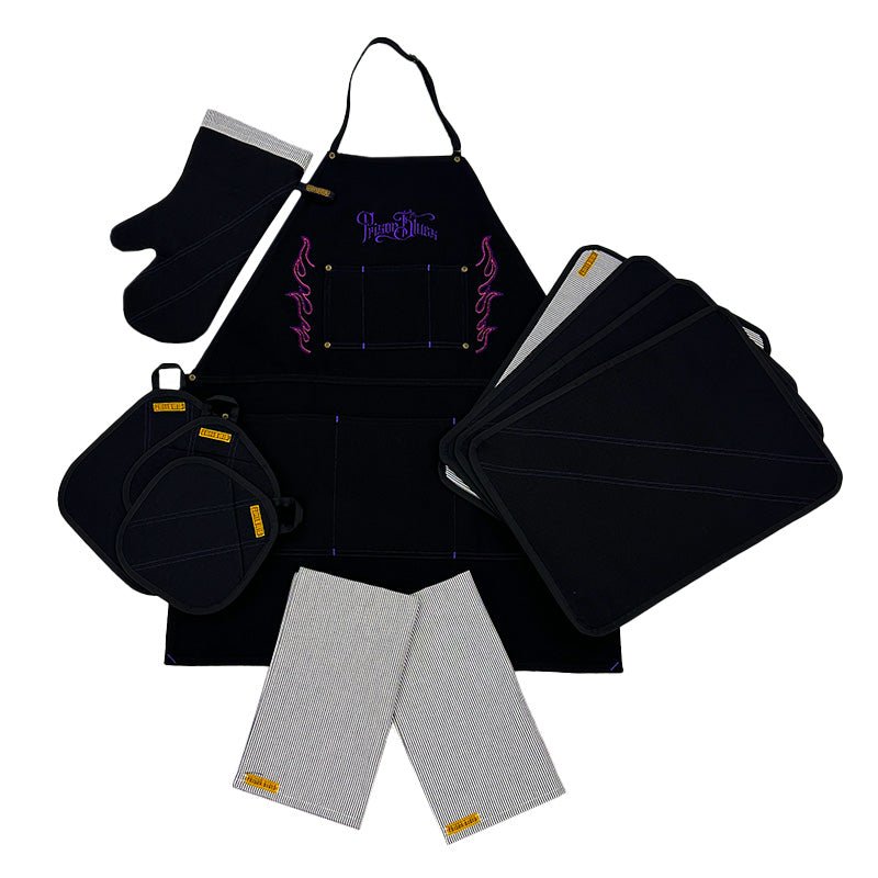 BBQ Gift Set, 2 Hickory Hand Towels, 1 Large Pot Holder, 2 Small Pot Holders, 4 Place Mats - Image 3