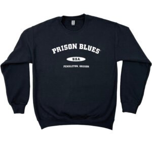 Crew Neck Sweatshirt Black w/White Varsity Logo