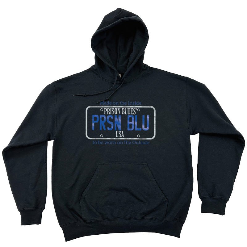 Pull Over Hooded Sweatshirt Black w/Chrome and Blue Chrome Plate Logo