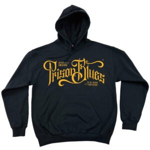 Pull Over Hooded Sweatshirt Black w/ Gold Script Logo