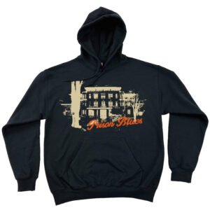 Pull Over Hooded Sweatshirt Black w/Khaki and Orange Institution Logo