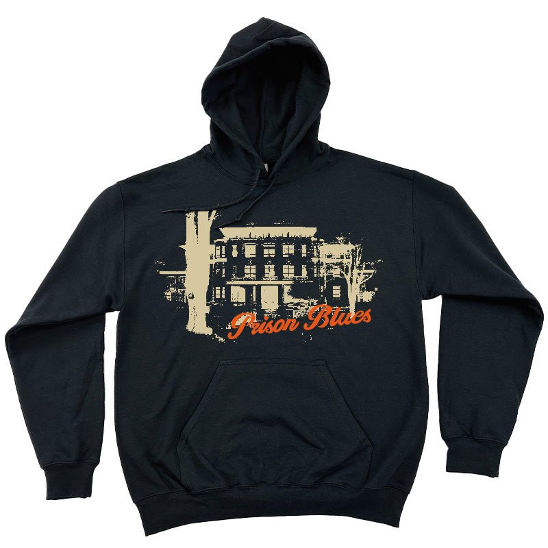 Pull Over Hooded Sweatshirt Black w/Khaki and Orange Institution Logo