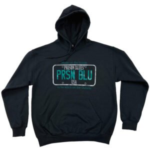 Pull Over Hooded Sweatshirt Black w/Chrome and Teal Chrome Plate Logo