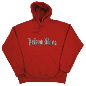 Pull Over Hooded Sweatshirt Cherry Red w/Brilliant Sliver and White Metal Logo