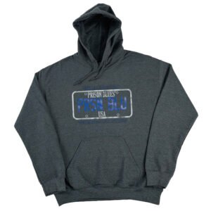 Pull Over Hooded Sweatshirt Dark Heather w/Chrome and Blue Chrome Plate Logo