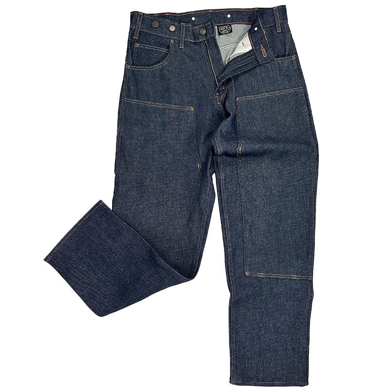 Double Knee Jeans with buttons Rigid Blue