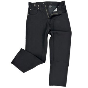 Double Knee Jeans with buttons Rinsed Black