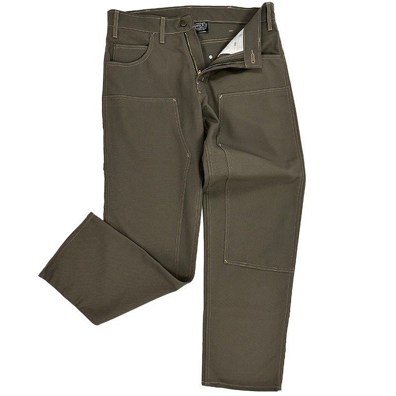 Double Knee Jeans w/out buttons Rinsed Olive