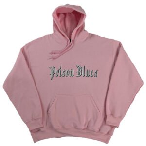 Pull Over Hooded Sweatshirt Light Pink w/Brilliant Sliver and White Metal Logo