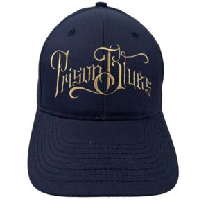 Navy Baseball Cap w/Gold Script Logo