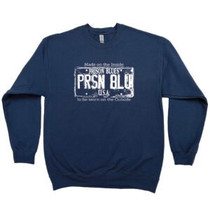 Crew Neck Sweatshirt Navy w/White USA Plate Logo