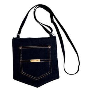 Pocket Handbag Black Denim