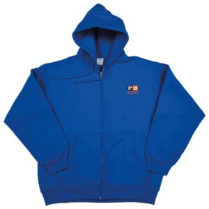Full Zipper Hooded Sweatshirt Royal Blue w/White, Black, and Orange Letter Block Logo