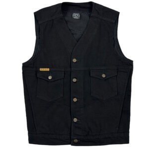 Western Vest Rinsed Black Unlined