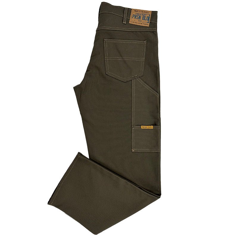 Work Jeans w/out buttons Rinsed Olive - Image 2