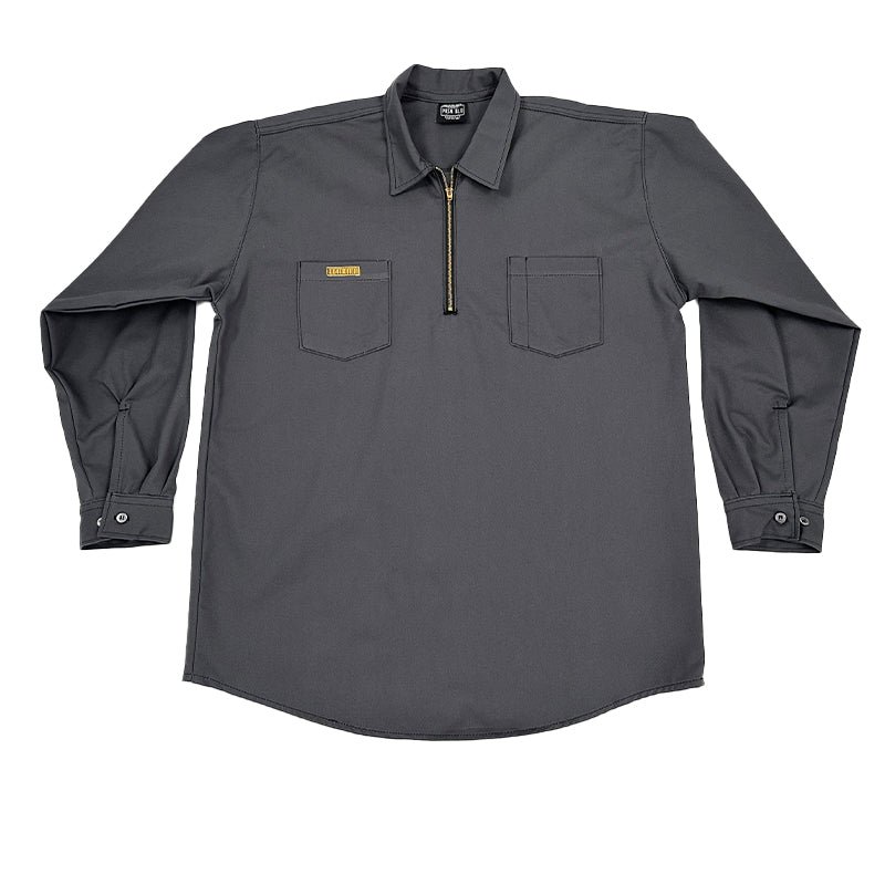 Work Shirt Charcoal Long Sleeve w/Front Zipper
