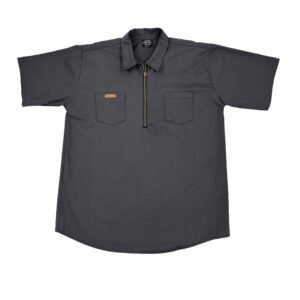 Work Shirt Charcoal Short Sleeve Tall w/Front Zipper